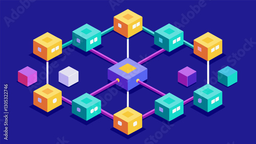 Think of the blockchain data chain as a virtual puzzle with each block representing a unique piece that when put together creates a seamless and imtrable network of data.. Vector illustration