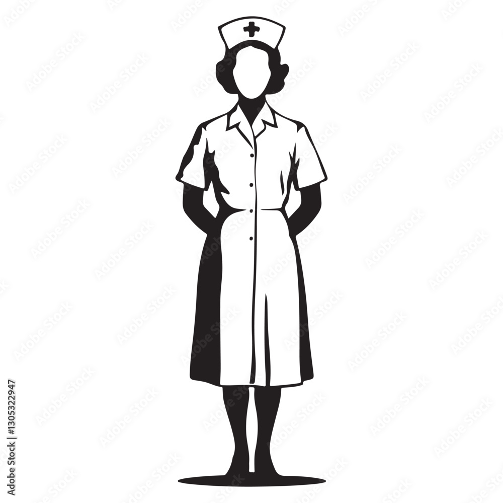 Nurse vector icon Black illustration isolated on white background for graphic and web design Nurse vector icon Black illustration isolated on white background for graphic and web design