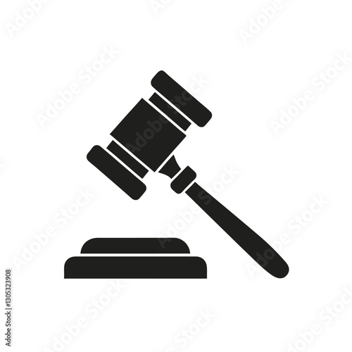 Judge hammer silhouette vector, Judge gavel icon