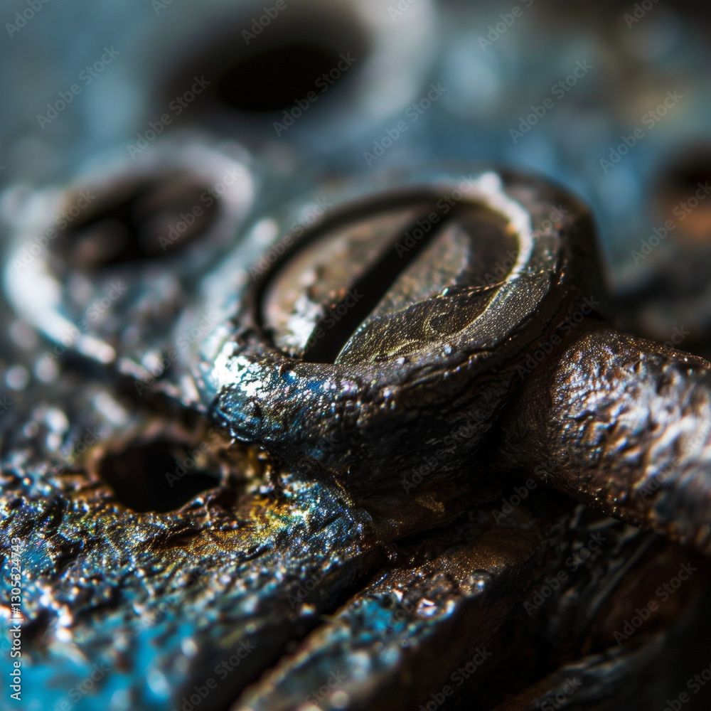 Fototapeta premium Close-up of a Rusted Screw and Metal Surface