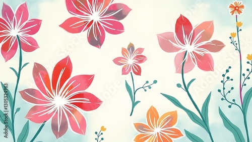 Seamless floral pattern background. Generative Ai.