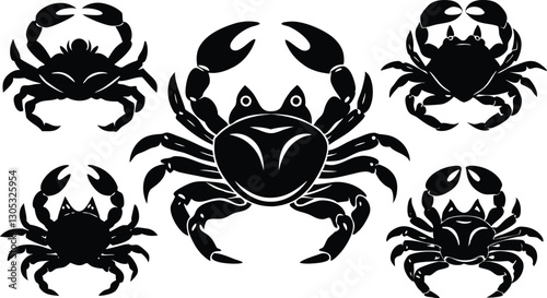 Crab Silhouette Vector Set