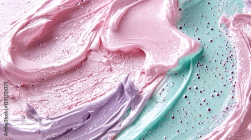 Wallpaper Mural A colorful swirl of paint with pink, purple, and green hues Torontodigital.ca