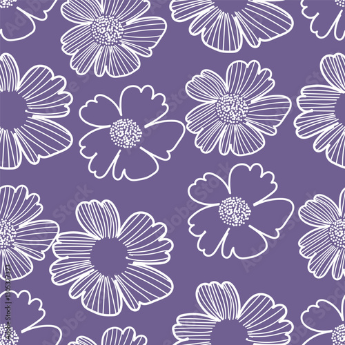 Elegance pink floral stems seamless pattern on a grey background. Vector hand drawn. Artistic, abstract flowers and tiny leaves, buds bells printing. Template for designs, fabric, fashion, textile