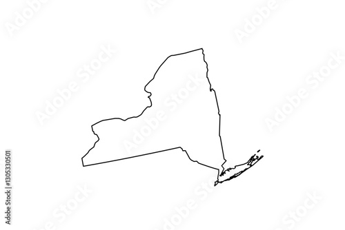 Map of New York state, US