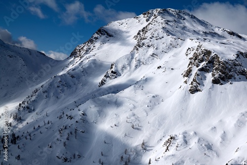 snow covered mountains in winter