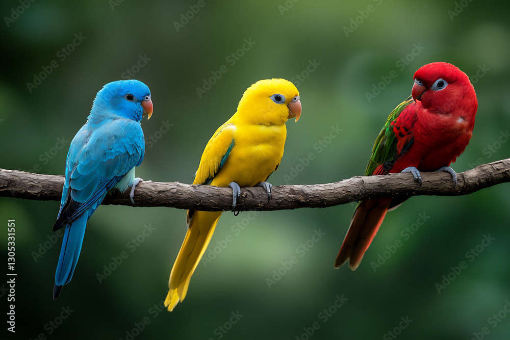 Obraz premium exotic birds in rainforest