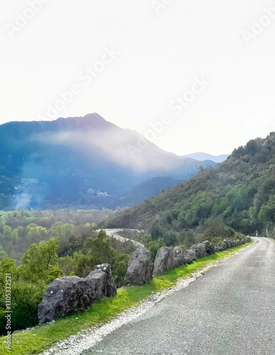 Road across Rumija Mountains near Lake Skadar. photo