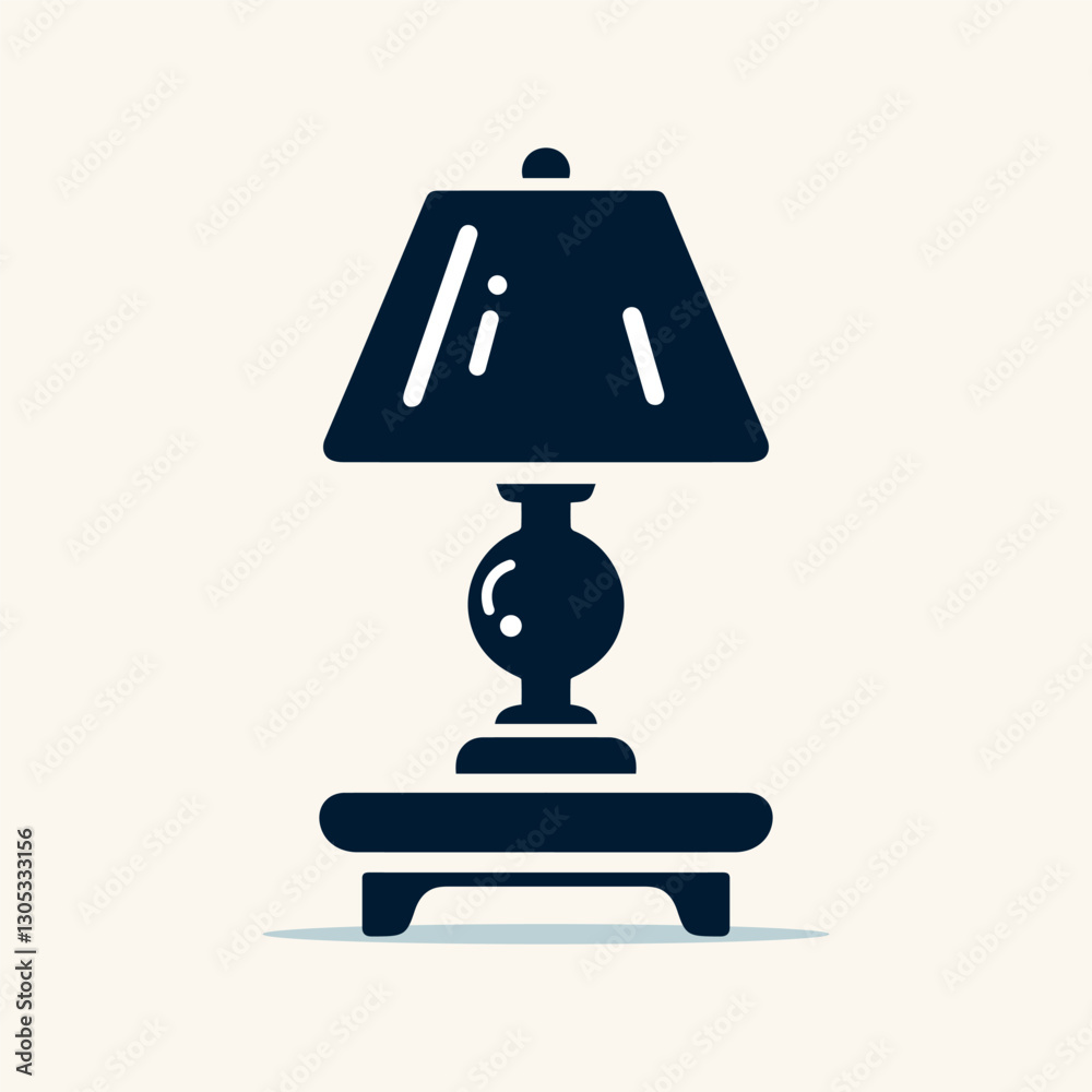 Obraz premium A vector silhouette icon representing a lamp.