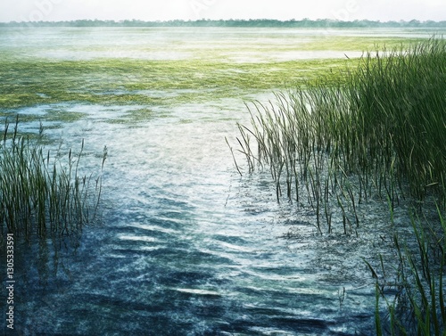 Marshy Shore in Beaufort, South Carolina: Serene Riverbank on a Southern Beach photo