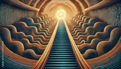 journey through the mind stairs and labyrinths of consciousness exploring the concept of thinking for creative poster design