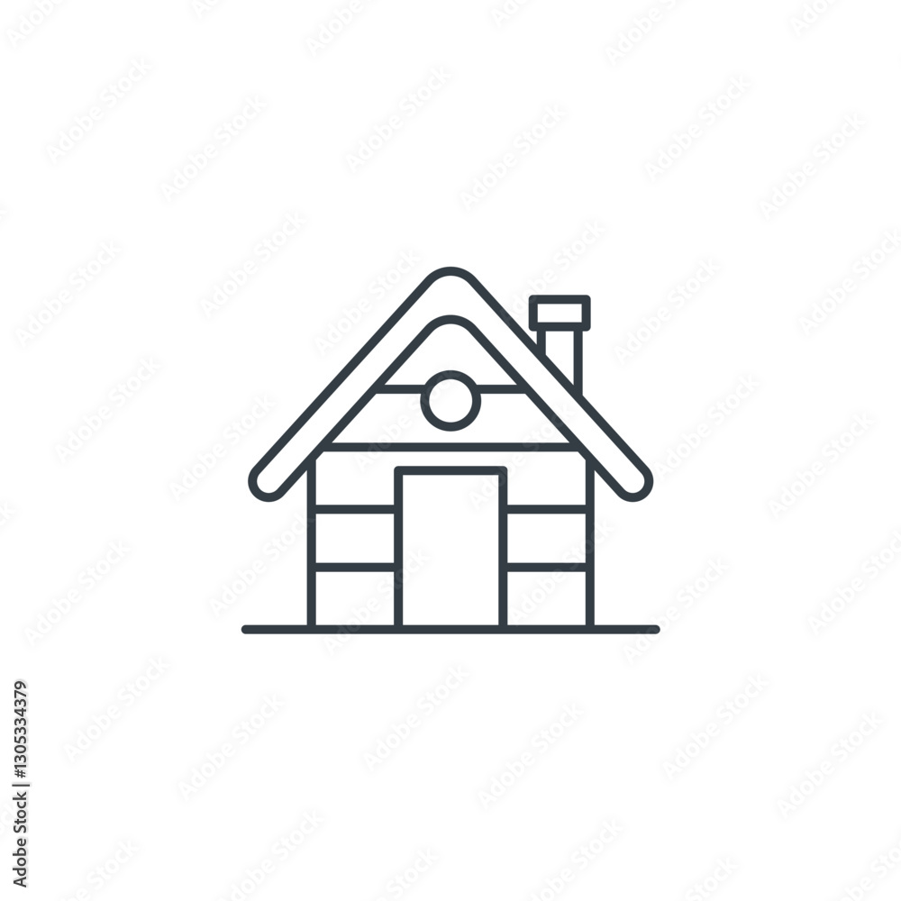 Hut Building icon symbol vector illustration isolated on white background Hut Building icon symbol vector illustration isolated on white background
