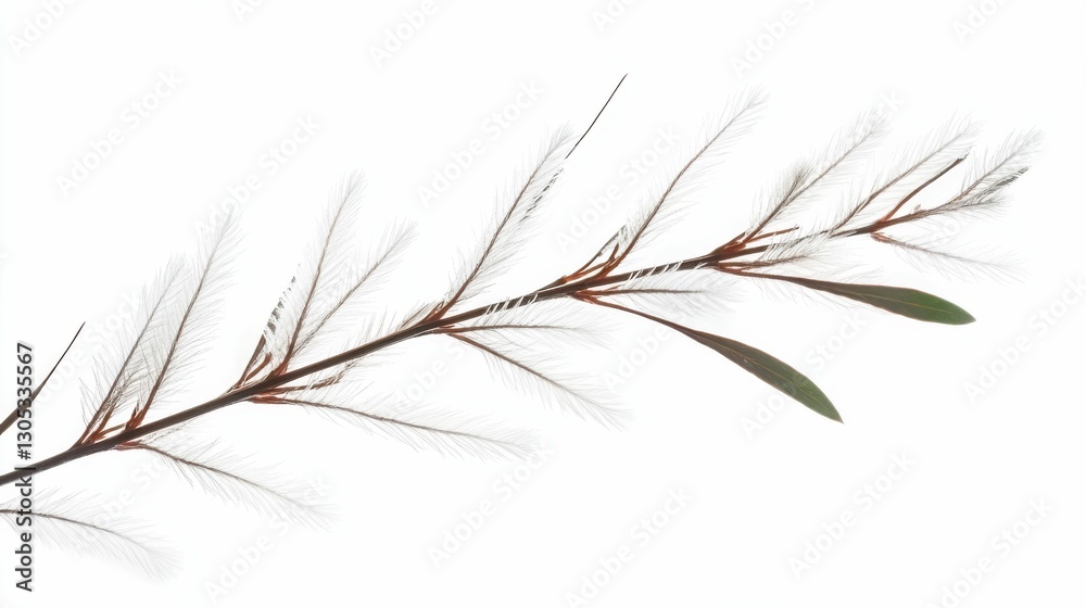 Fototapeta premium Melaleuca Tea Tree Isolated. Botanical Illustration of Tea Tree Branch and Leaves