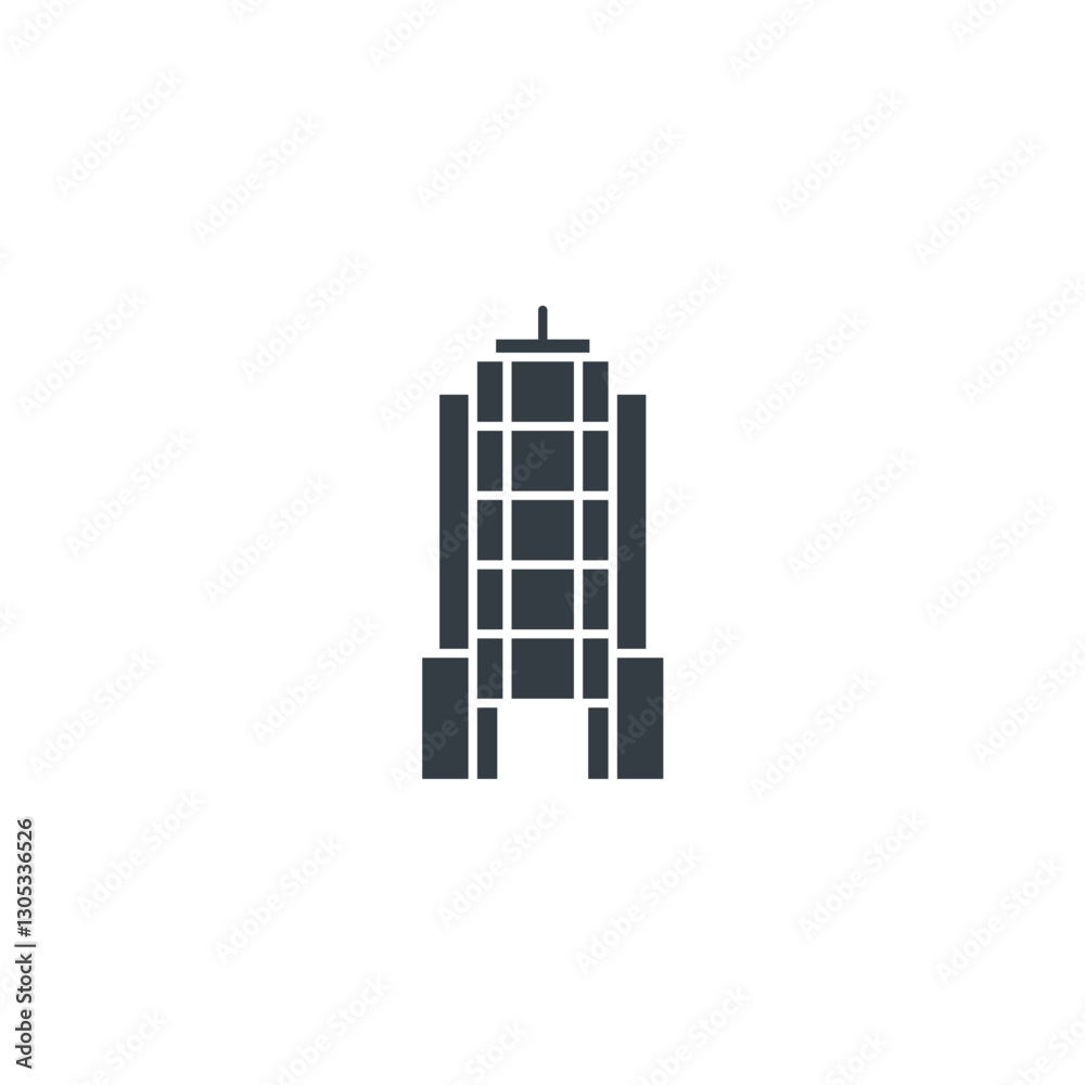 Tower Building icon symbol vector illustration isolated on white background Tower Building icon symbol vector illustration isolated on white background
