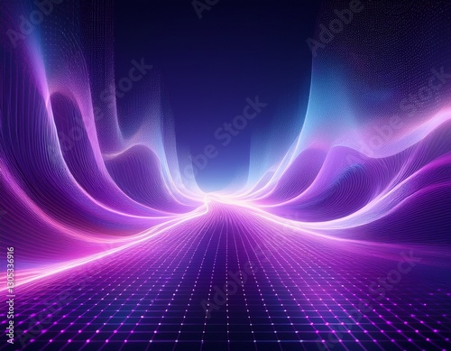 violet dreamscape holographic technology fusion ai data wave light