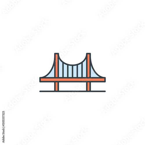 Bridge Building icon symbol vector illustration isolated on white background