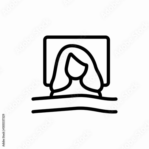 Sleeping woman figure icon vector sign