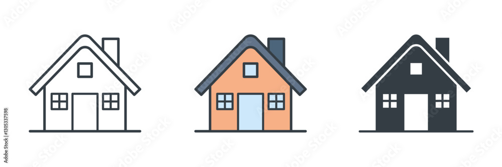 Cabin Building icon symbol vector illustration isolated on white background Cabin Building icon symbol vector illustration isolated on white background