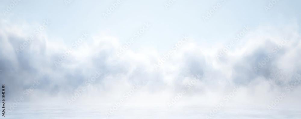 Serene clouds drifting in a pale blue sky. Serene clouds drifting in a pale blue sky.