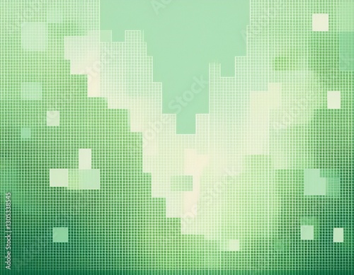 a light green and white pixelated background
