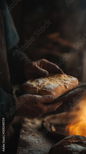 Wallpaper Mural Artisan bread in hands, Easter and Palm Sunday symbolism Torontodigital.ca