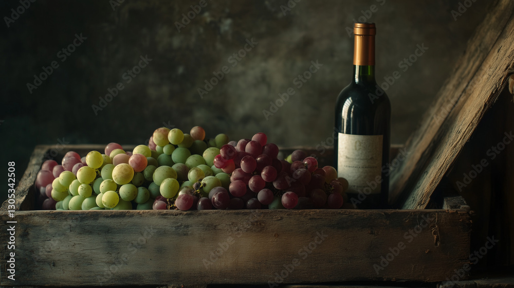 Obraz premium Dark grapes with water drops, symbolic for Easter and Palm Sunday