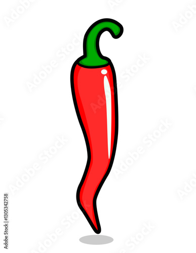 Illustration of a red chilli