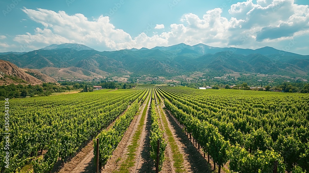 Kakheti grapes ready for harvest in vibrant vineyard Kakheti grapes ready for harvest in vibrant vineyard