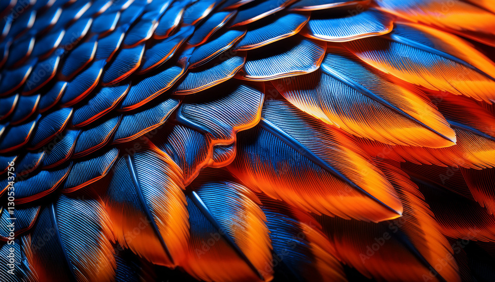 Obraz premium orange and blue feather background