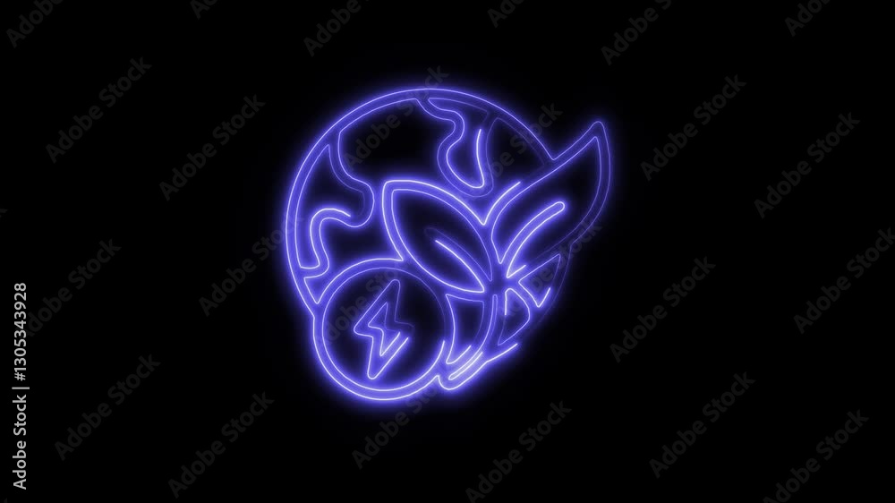 Glowing neon green icon isolated on black background. HD Video motion graphic animation icon Glowing neon green icon isolated on black background. HD Video motion graphic animation icon