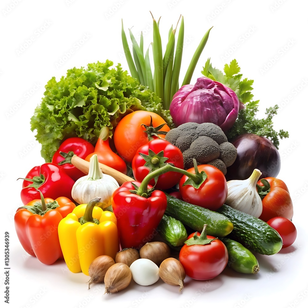 Variety of vegetables including tomatoes, peppers, and cucumbers Variety of vegetables including tomatoes, peppers, and cucumbers