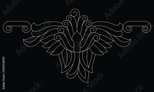 minimal botanical graphic sketch drawing,Minimalist black linear design isolated on white background