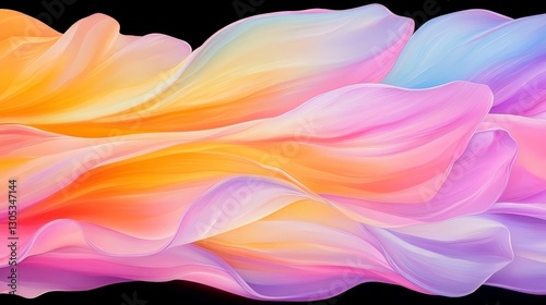 Pastel Wave Abstract Art: Pink, Purple, Orange Wallpaper