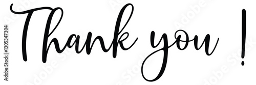 Thank You card. Hand drawn positive quote. Modern brush calligraphy. Thank You calligraphy isolated on white background.