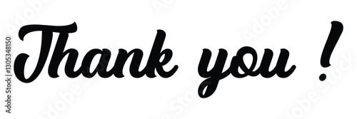 Thank You card. Hand drawn positive quote. Modern brush calligraphy. Thank You calligraphy isolated on white background.