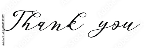 Black Calligraphy Thank You Text