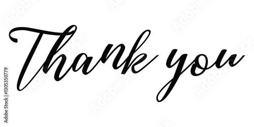 Black Calligraphy Thank You Text