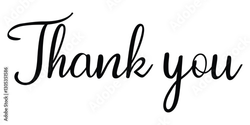 Thank You handwritten inscription. Set Hand drawn lettering. Thank You calligraphy. Thank you card. Vector illustration.