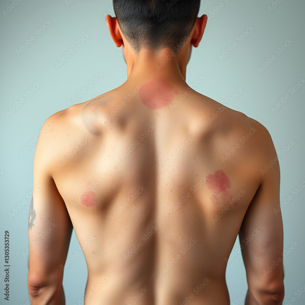 Fototapeta premium many different moles on the back of a man