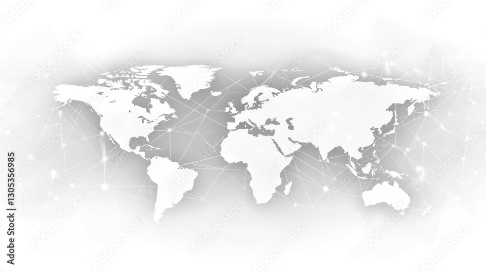 Global network map, abstract design, potential use for data visualization, world connections Global network map, abstract design, potential use for data visualization, world connections