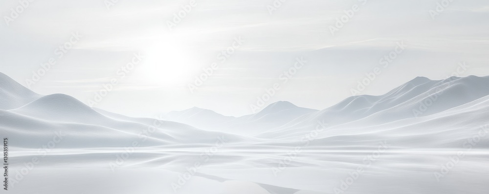 Tranquil winter scene with white mountains. Tranquil winter scene with white mountains.