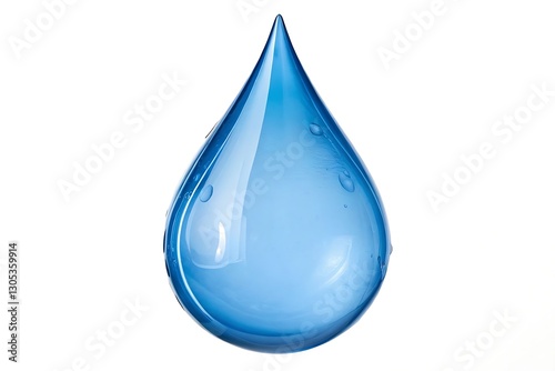 Large water drop isolated on white background photo