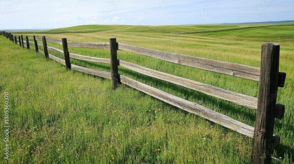 Fototapeta premium Nebraska Farm: A picturesque rural landscape with rolling crop fields and green farmland