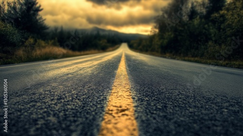 Need For Speed. Sharp Impetus Spray Painted on Road for Encouraging Keen Expression