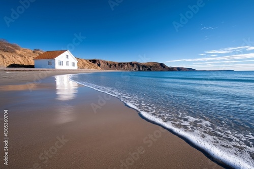 house on the sand beach near sea