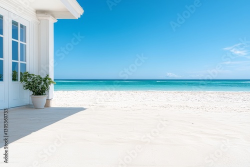 house on the sand beach near sea