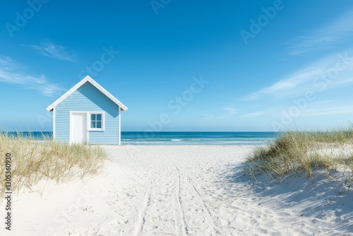 house on the sand beach near sea
