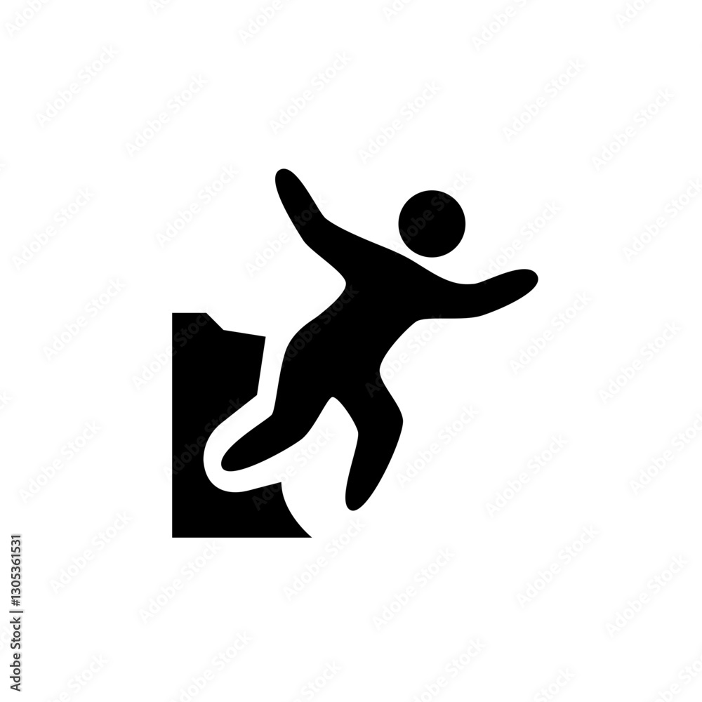Cliff Diver Jumping Into Water Icon Cliff Diver Jumping Into Water Icon