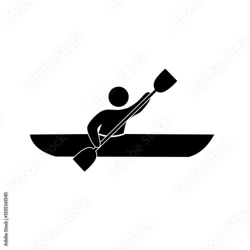 Kayaker Paddling Icon