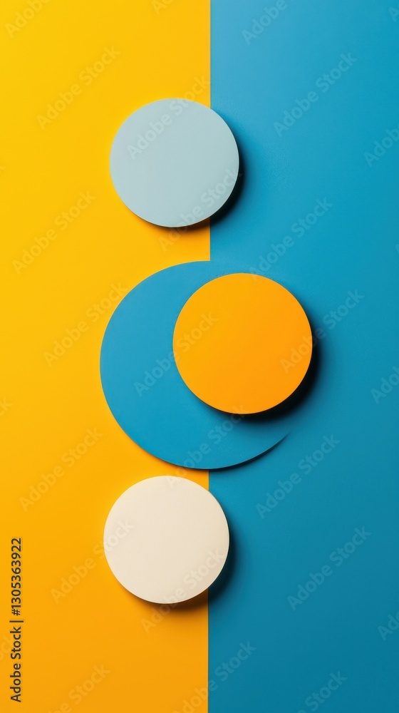Vibrant Abstract Composition with Colorful Overlapping Circles, Modern Design Concept